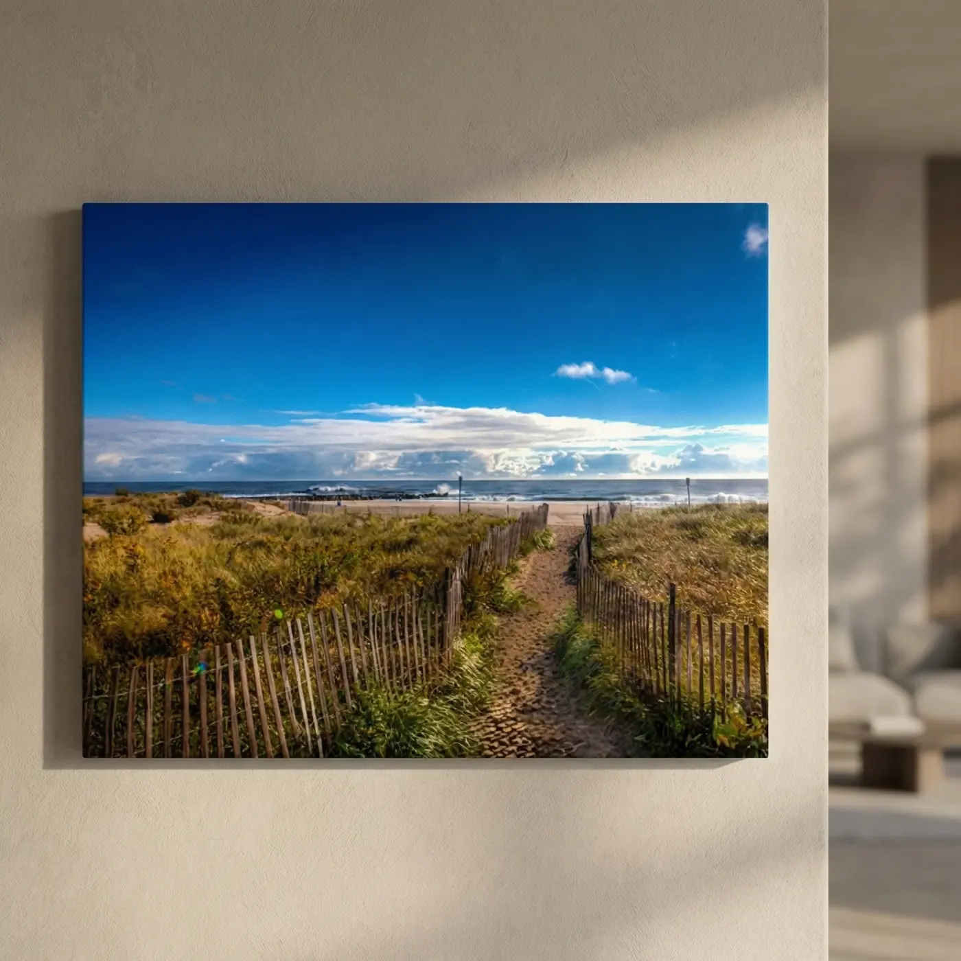 Wall art lifestyle image: beach canvas wall art
