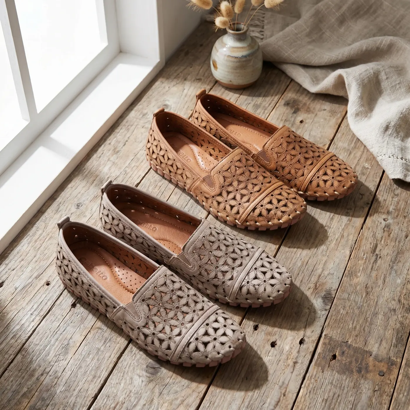Fashion lifestyle image: cabello muriel shoes flat lay