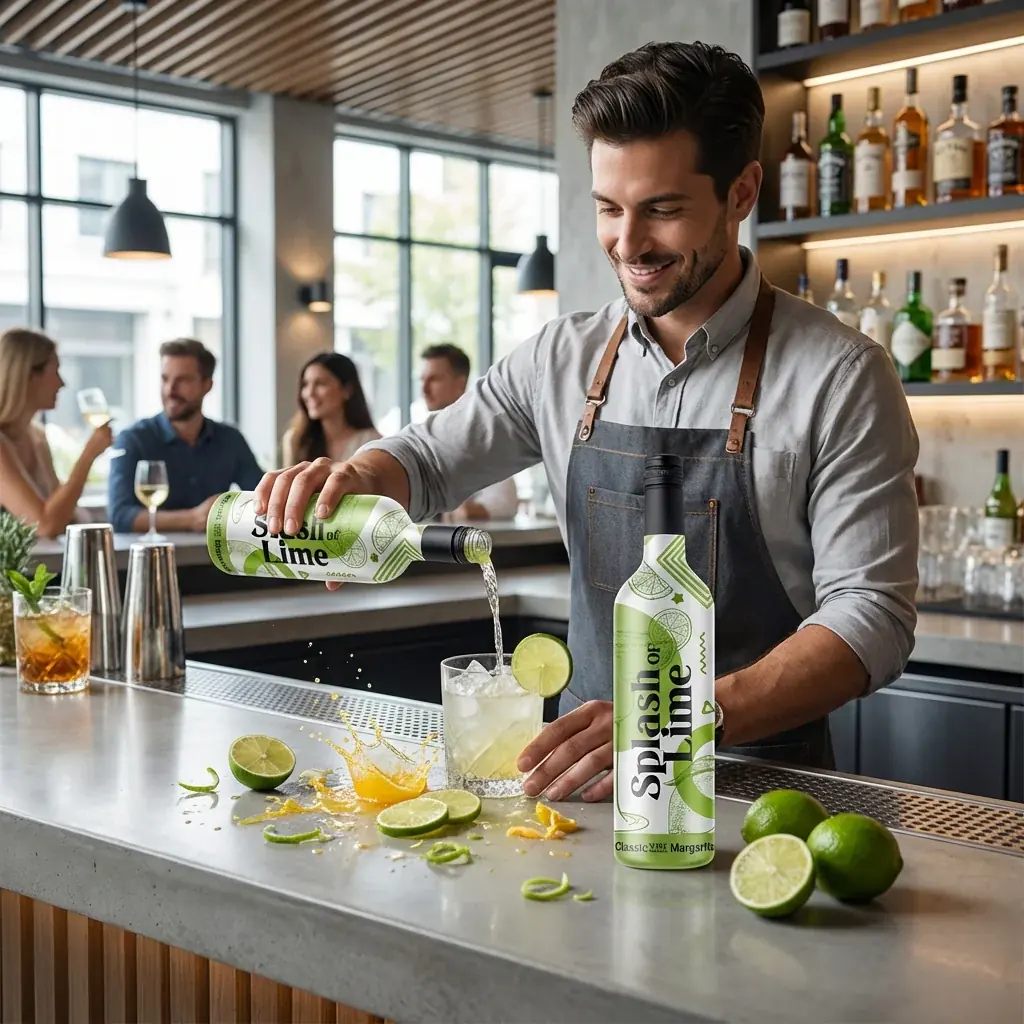 Food & drink lifestyle image: lime sparkling drink bar