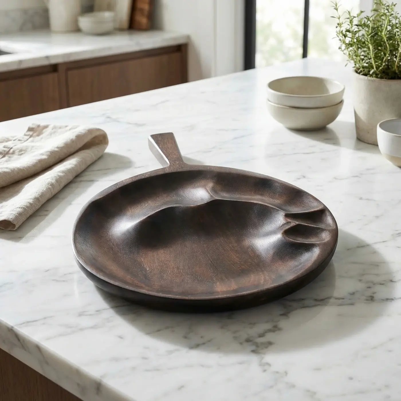 Home lifestyle image: acacia serving board countertop