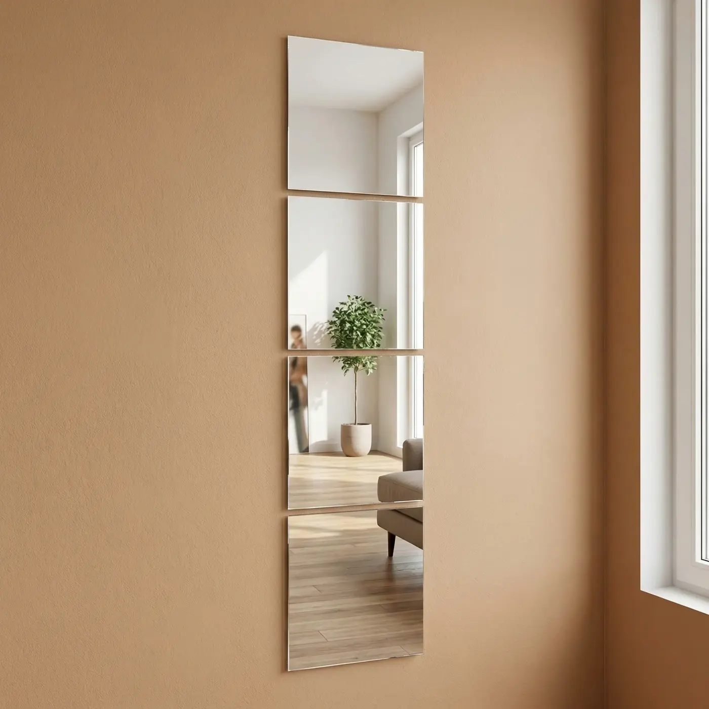 Home lifestyle image: acrylic mirror tiles bathroom