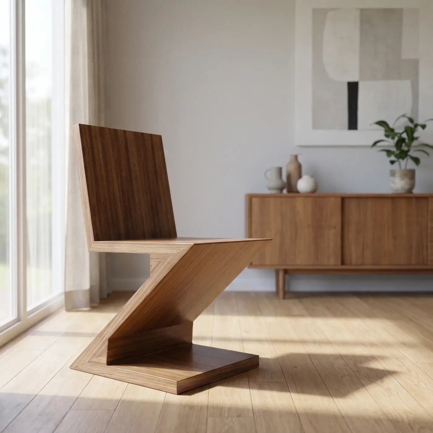 Home lifestyle image: zig zag chair room
