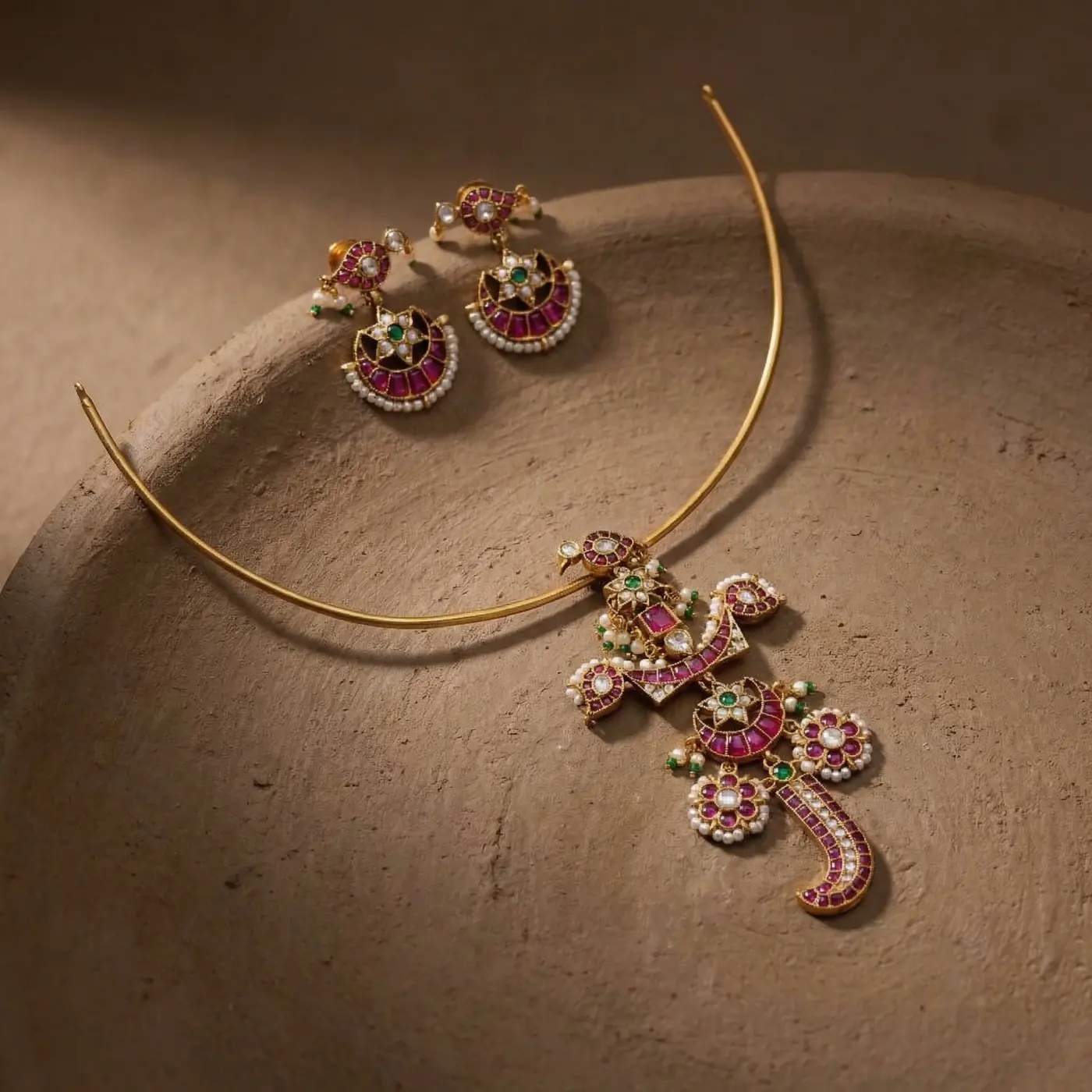 Jewelry lifestyle image: antique gold kemp necklace