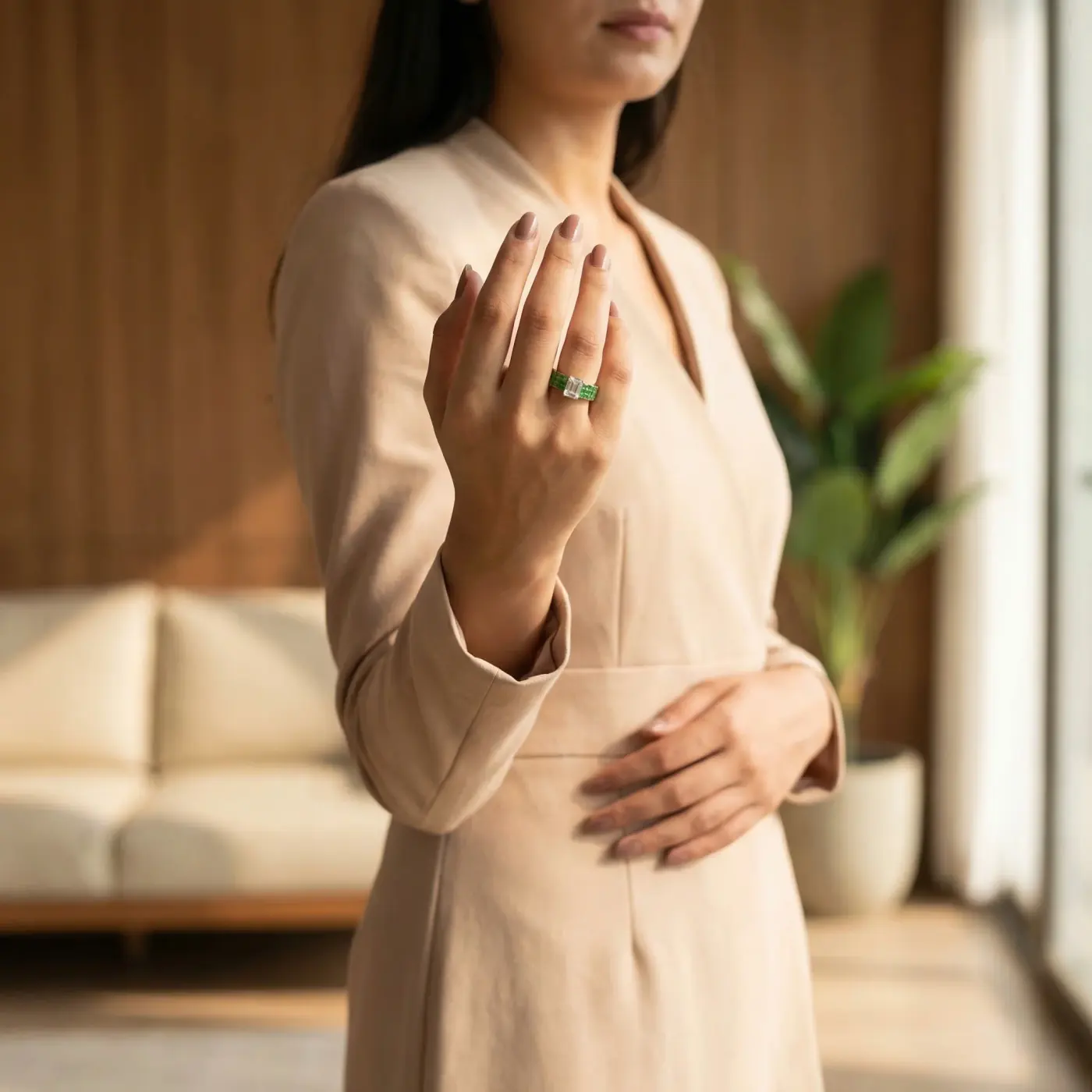 Jewelry lifestyle image: dainty stone ring set