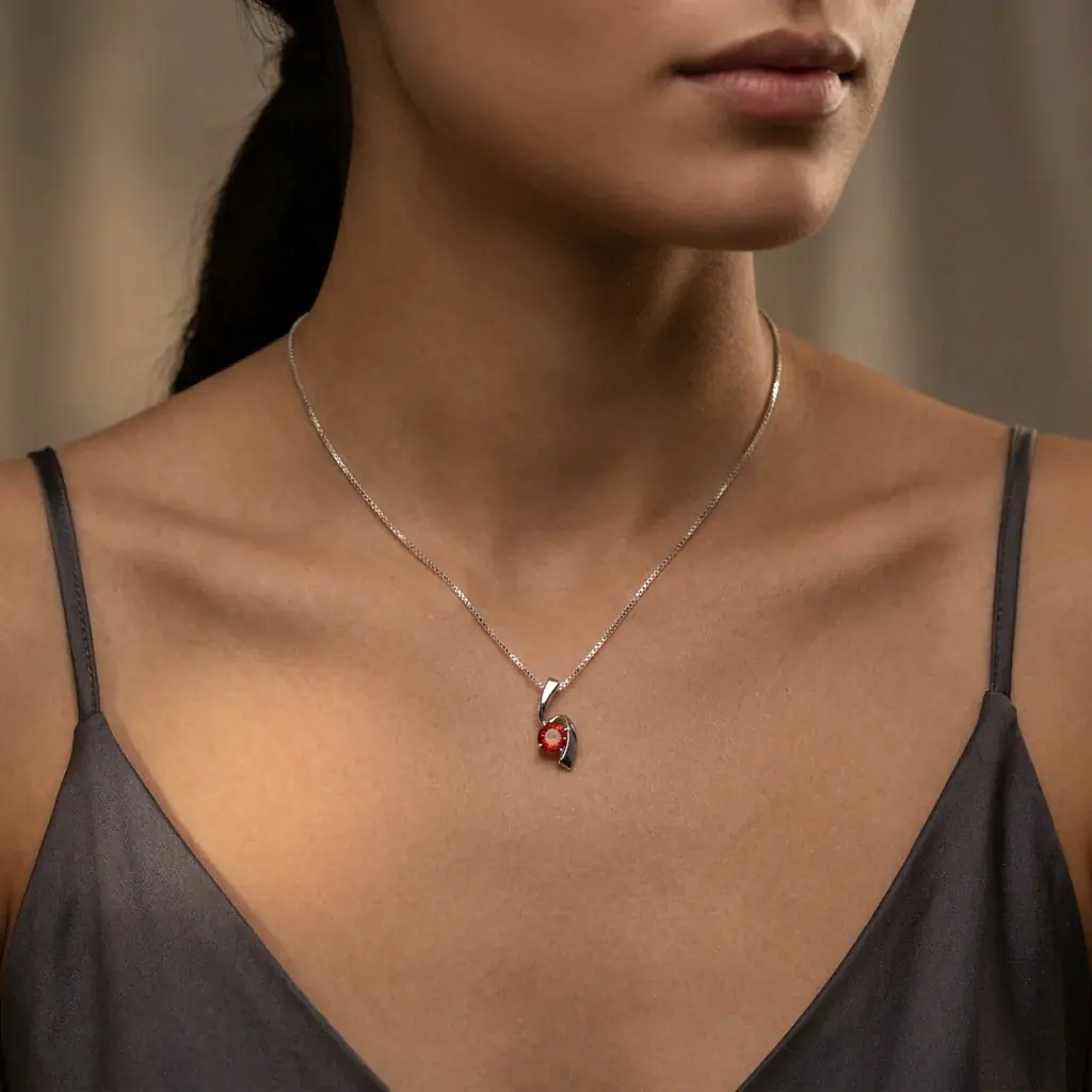 Jewelry lifestyle image: oregon sunstone pendant closeup